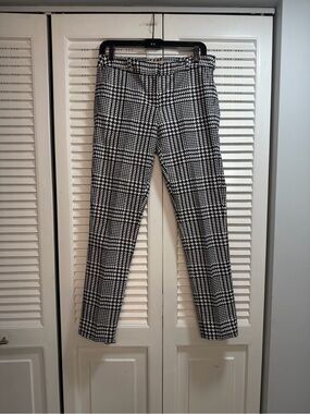 Michael Kors Black & White Plaid Skinny Pants